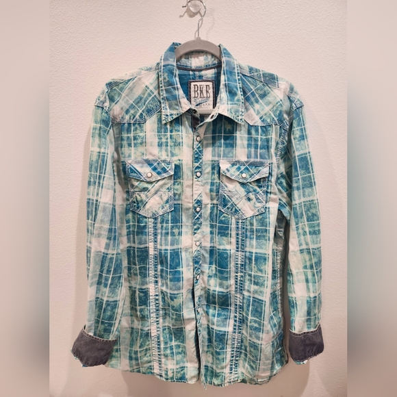 BKE LONG SLEEVE PARK BOTTOM DOWN SHIRT SIZE LARGE - Picture 2 of 5